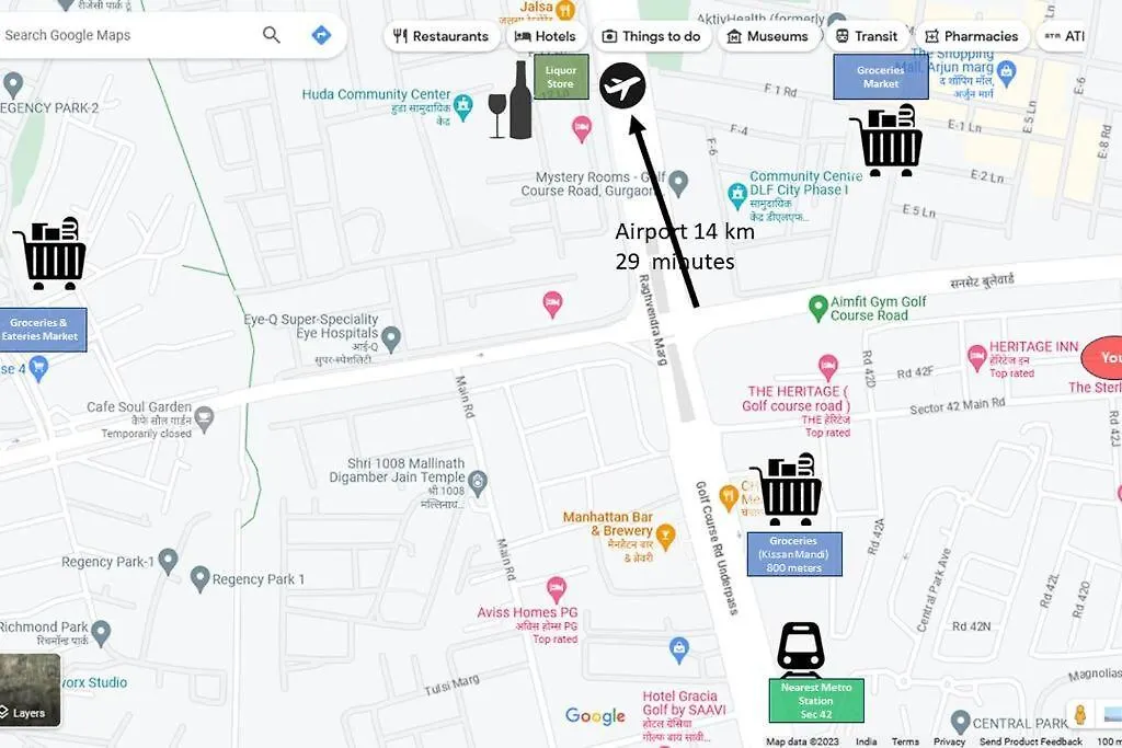 Troy - Cozy Studio Haven, Free Parking And Wi-Fi Gurgaon Apartament